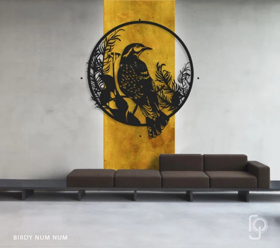 BIRDY NUM NUM — laser cut metal wall art, Birds range, by ROGETjames