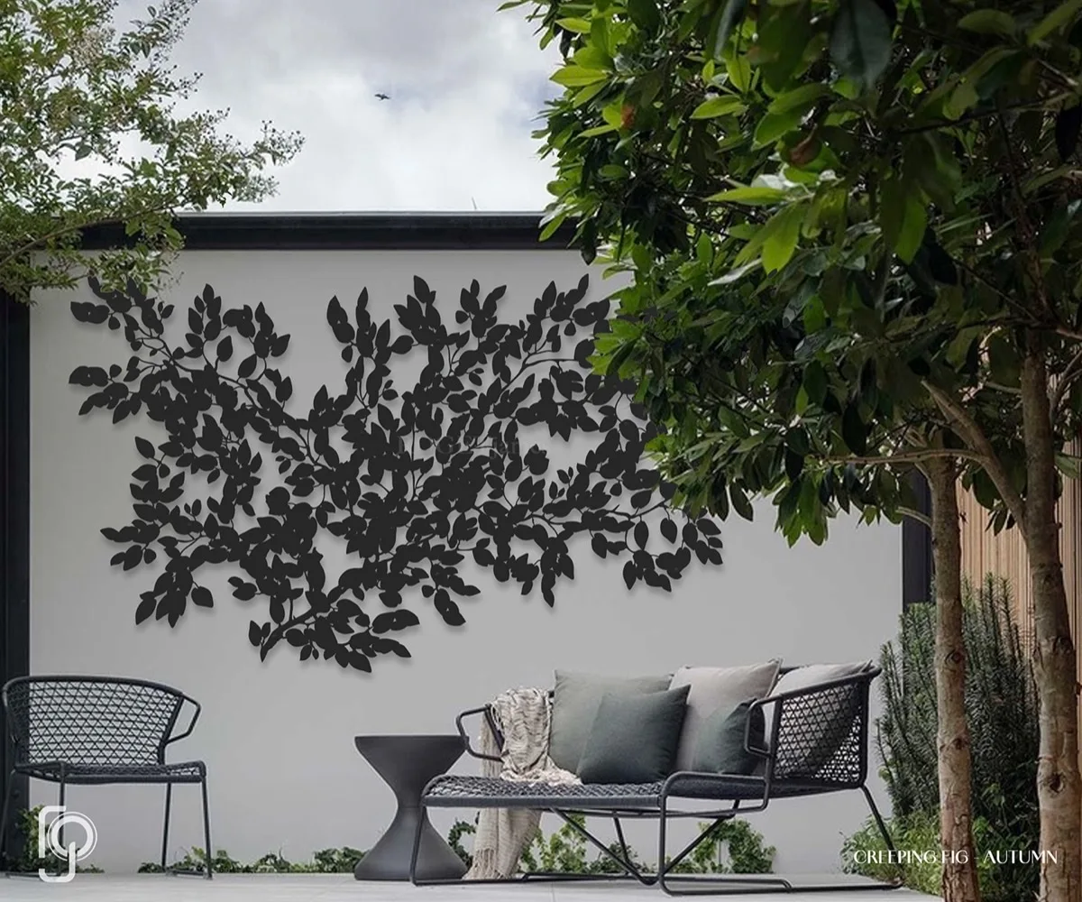 AUTUMN — Creeping fig metal wall art, view 2