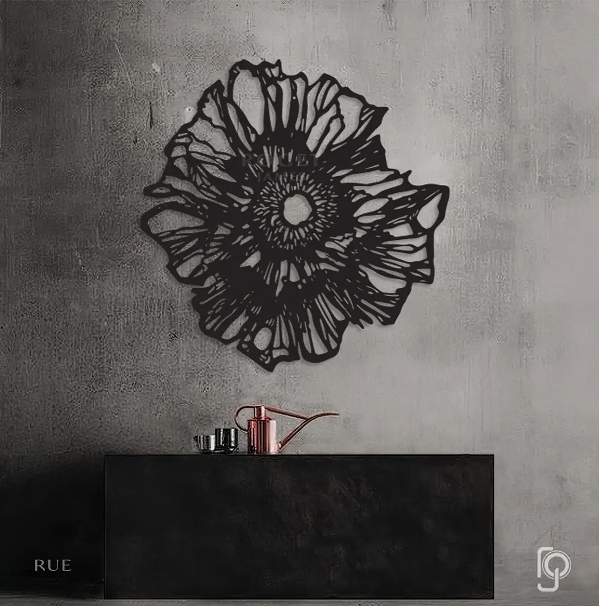 RUE — laser cut metal wall art, Flowers & Blooms range, by ROGETjames