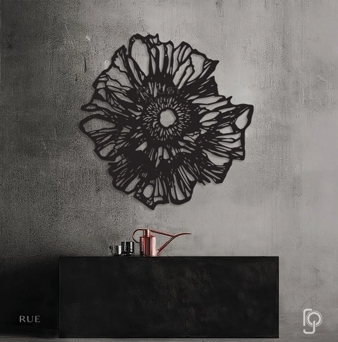 Round floral metal wall art — RUE by ROGETjames