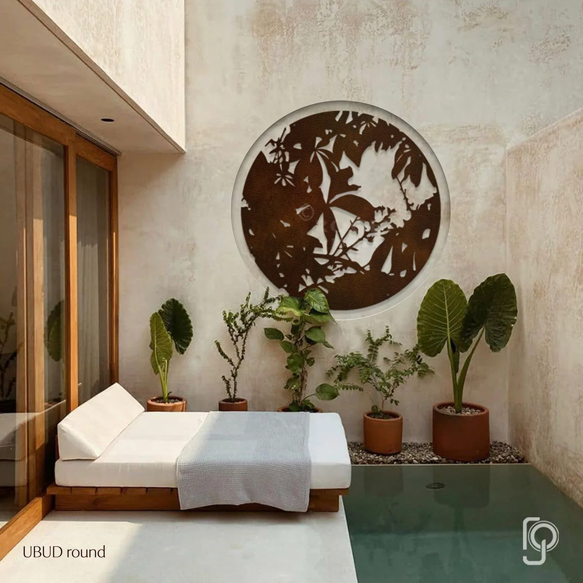 Round tropical metal wall art — UBUD Round by ROGETjames