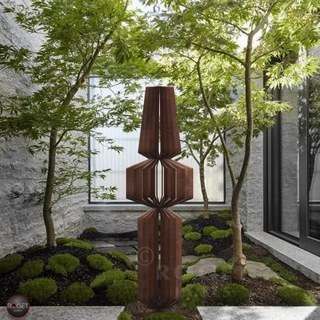 BON BON — laser cut Corten steel garden sculpture, Bon Bons & Genie Bottles range, by ROGETjames