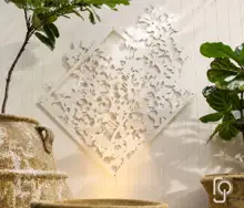 DIAMOND BLOOM in White — laser cut metal wall art, Flowers & Blooms range, by ROGETjames