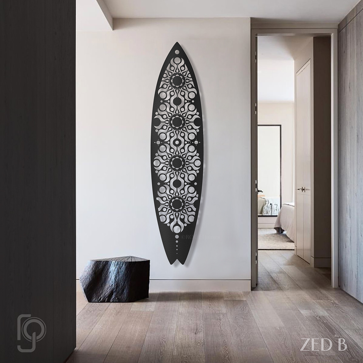 ZED B — Round abstract metal wall art