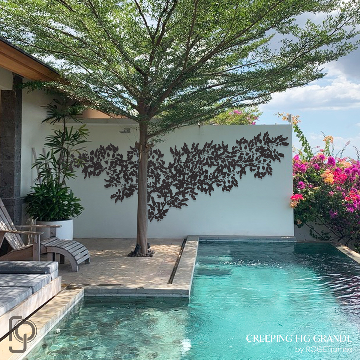 GRANDE — Creeping fig metal wall art