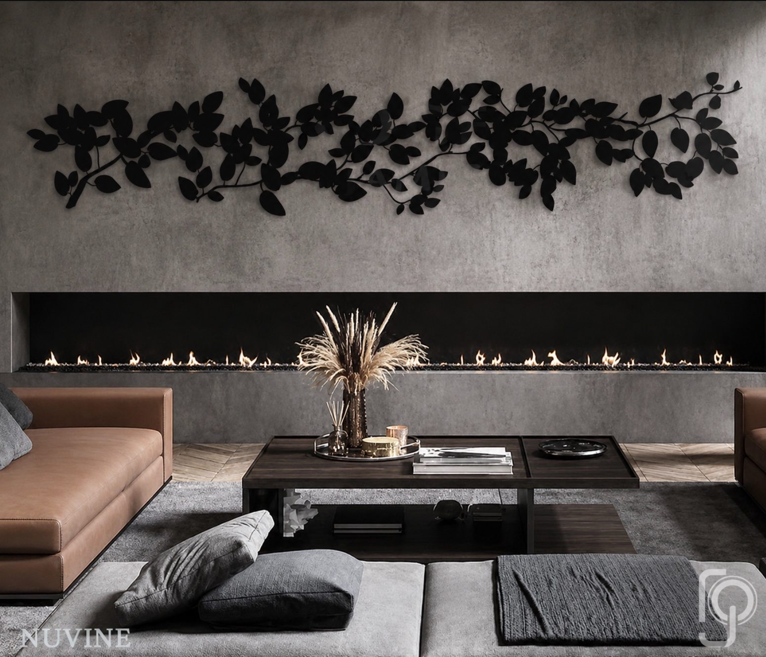 NUVINE — Creeping fig metal wall art