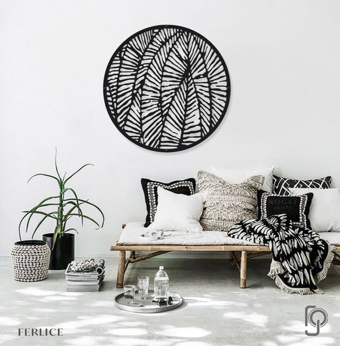 FERLICE — Round floral metal wall art