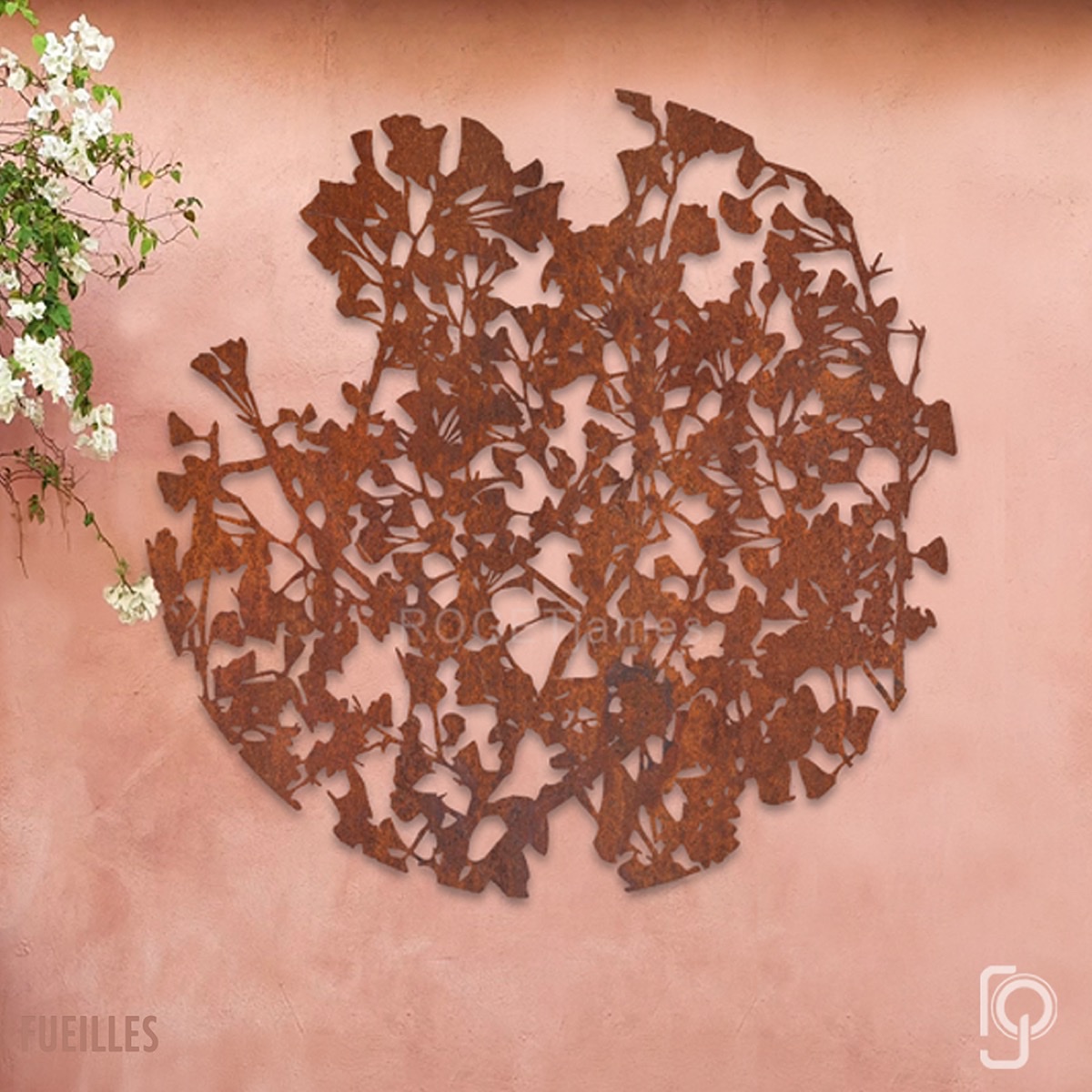 FUEILLES — Round leaf metal wall art